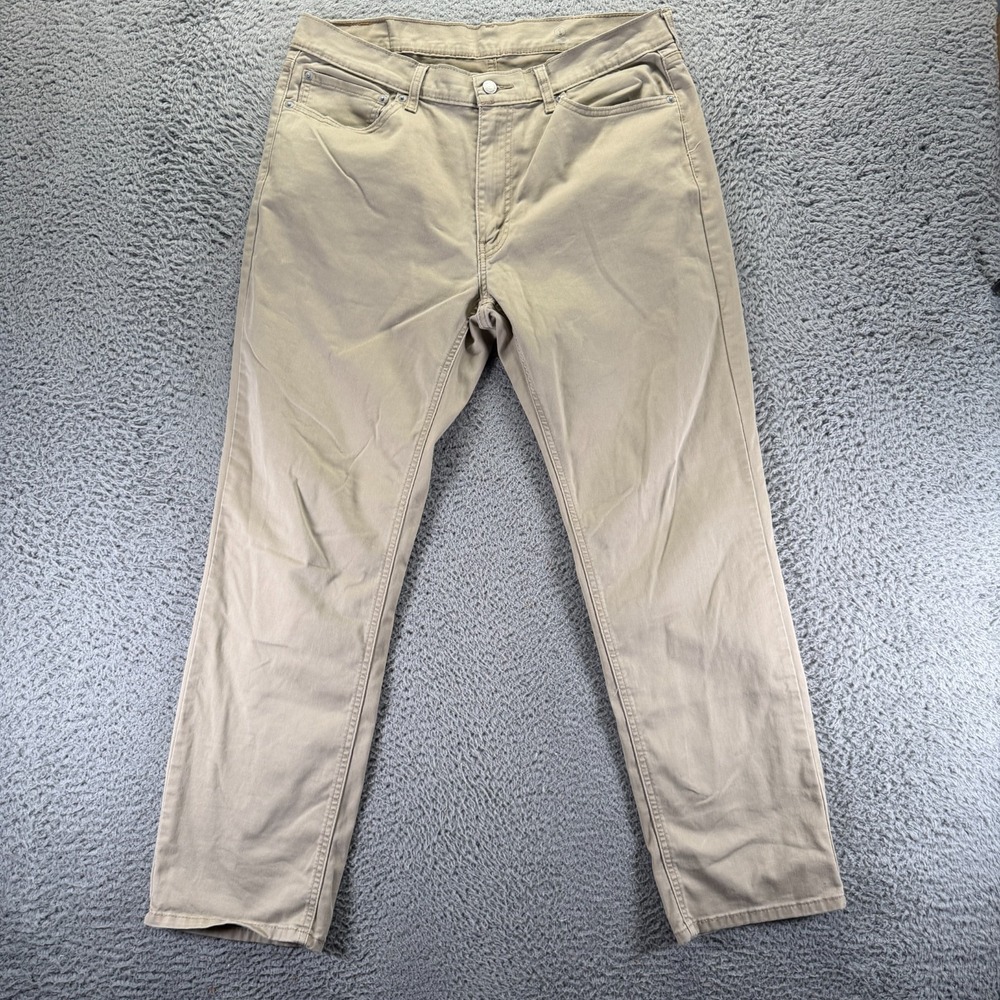 Levi's 541 Pant Mens 36x32 Beige Cotton Chino Straight Leg Preppy Career Stretch